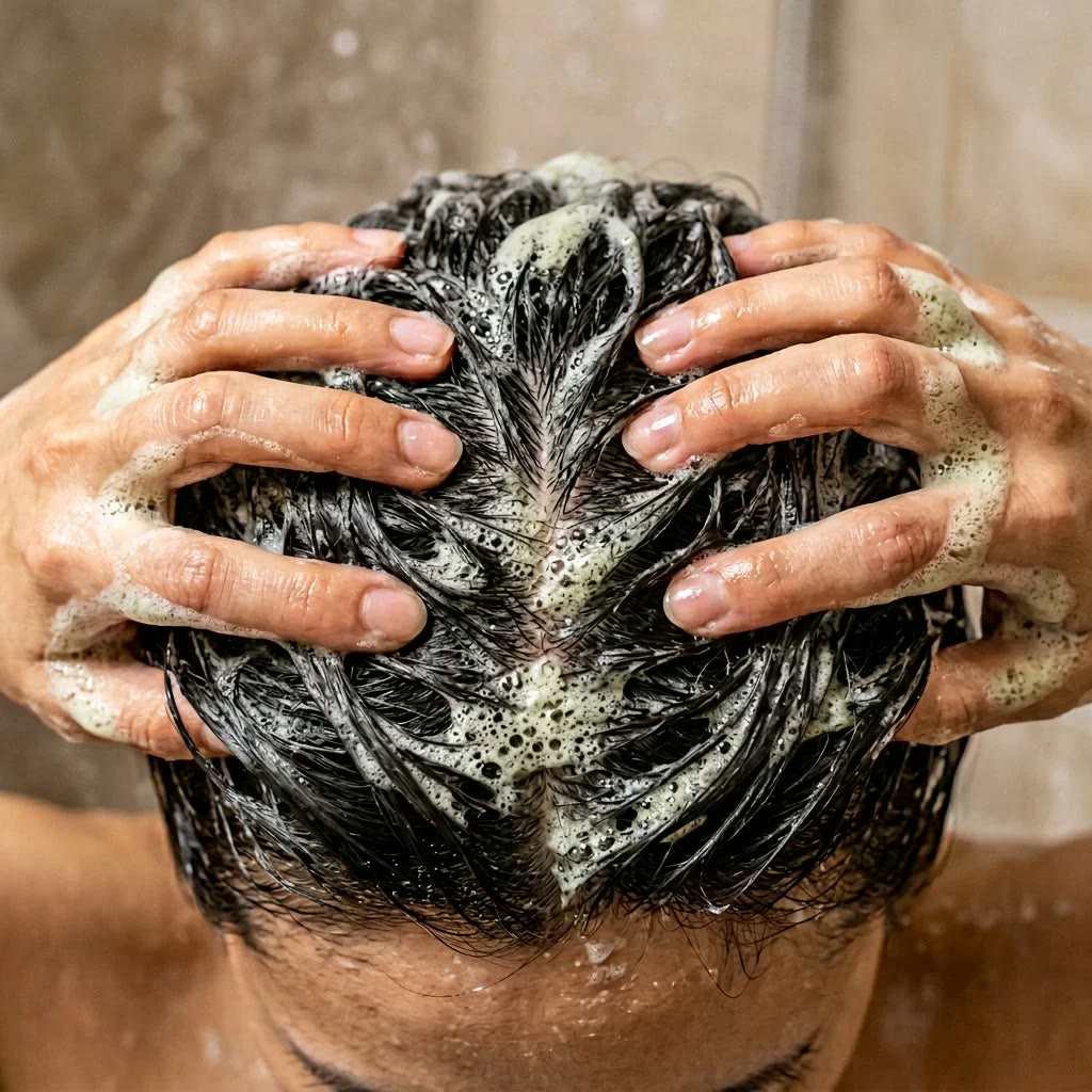 Step 2 — massage into the scalp for 60 seconds